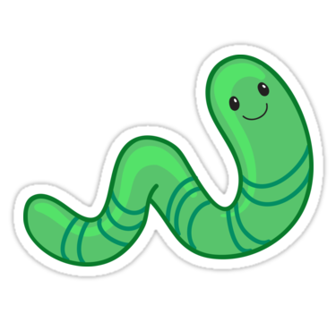 375x360 cute cartoon green worm' sticker - Worm Cartoon Drawing