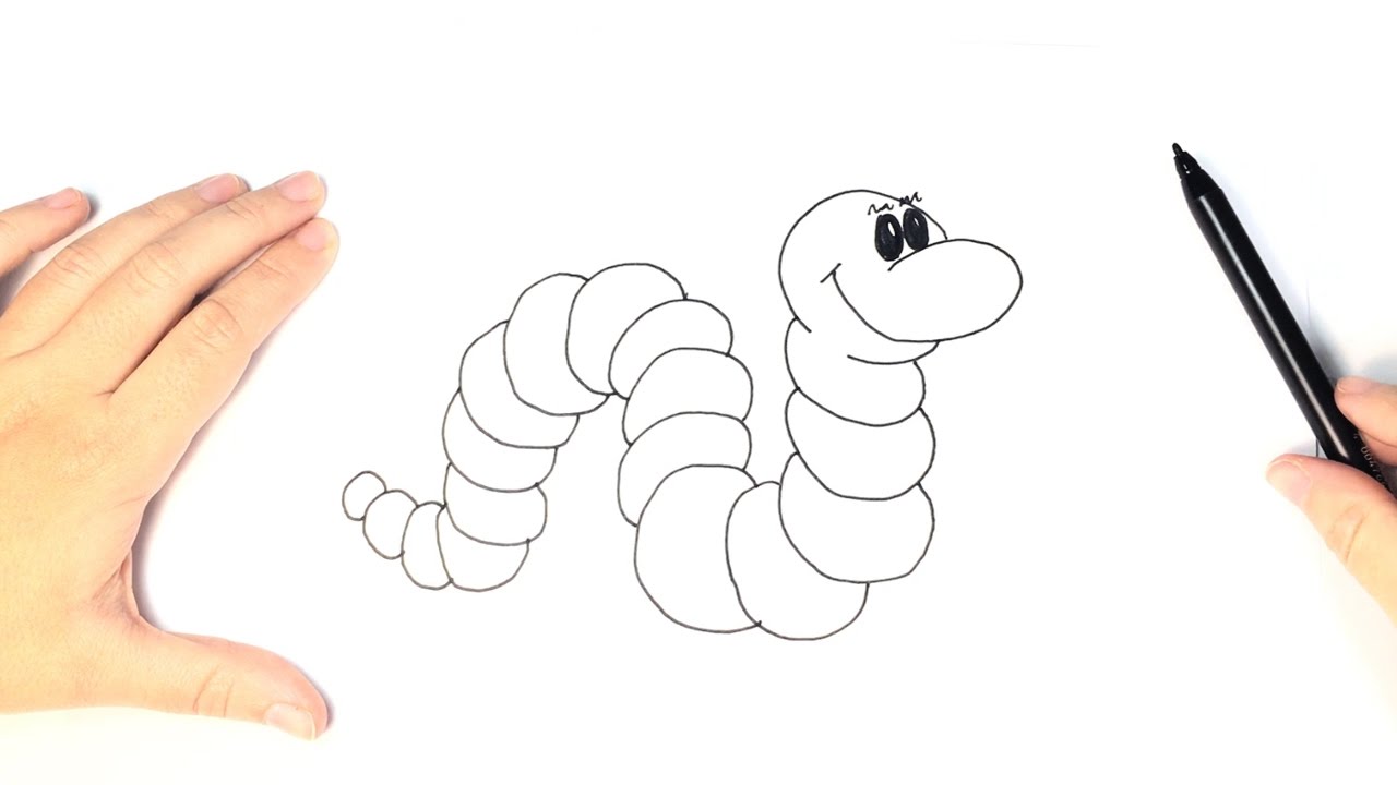 1280x720 how to draw a worm for kids - Worm Drawing