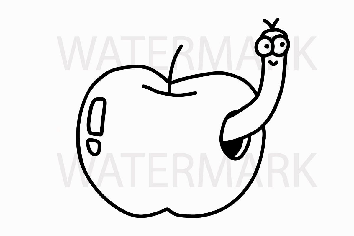 1200x800 apple worm - Worm Drawing
