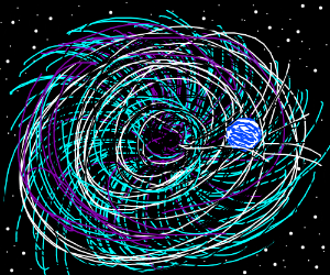 300x250 a planet there is going into a wormhole drawing - Wormhole Drawing