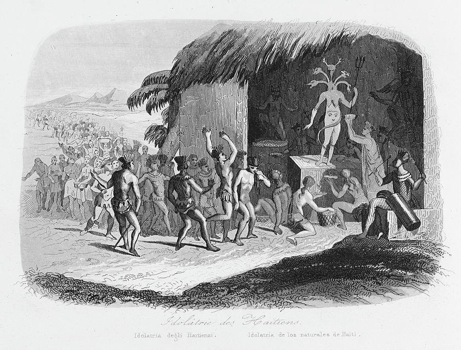900x684 the idol worship of the native haitians drawing - Worship Drawing