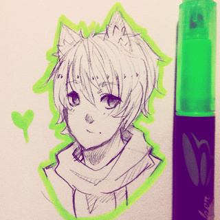 320x320 another highlight cat scarf person, because i'm so freaki'n - Worst Anime Drawing