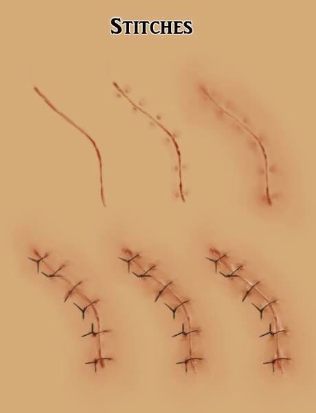 460x600 stitches drawingart tips in drawings, art reference - Wound Drawing