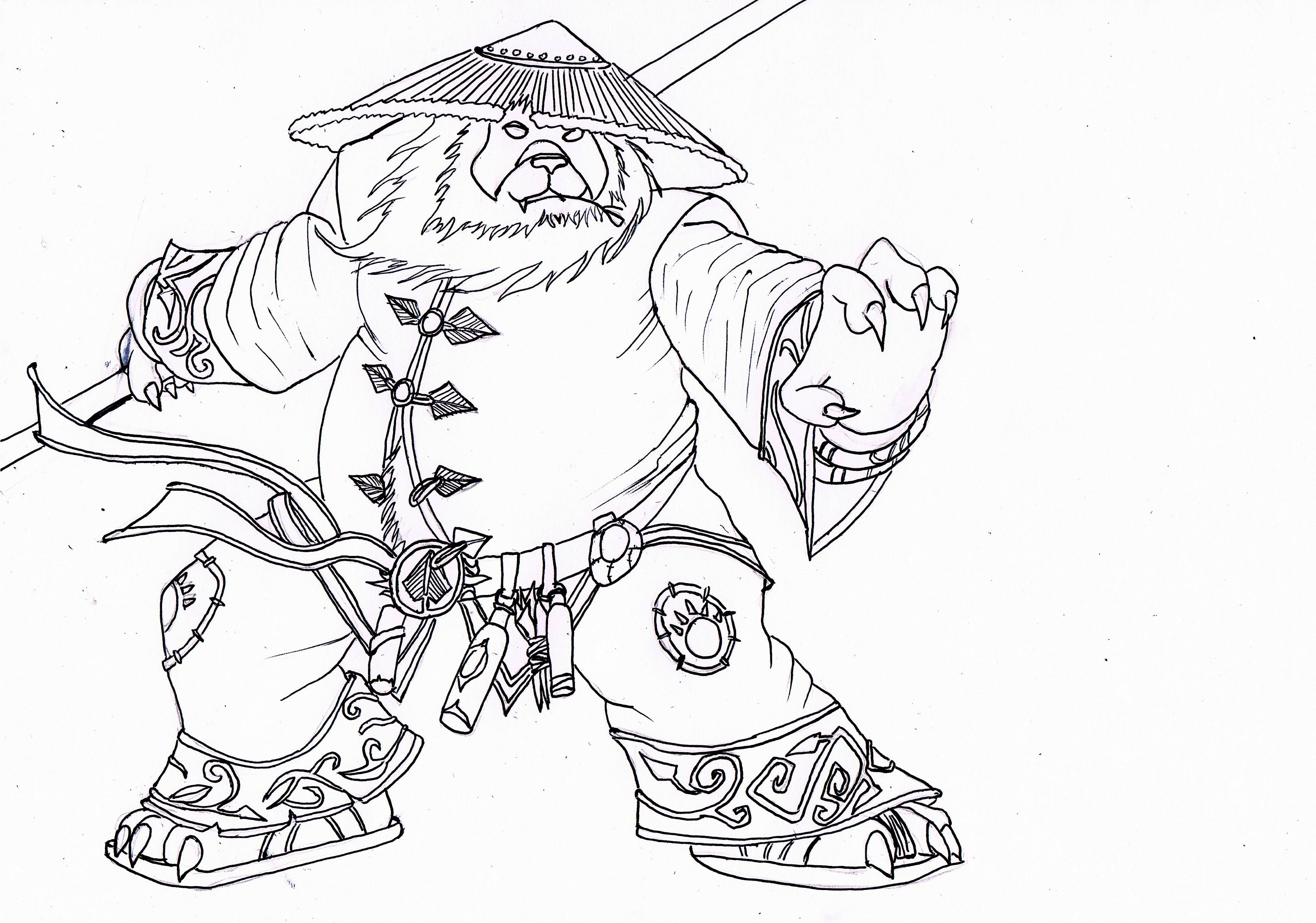 3436x2409 my pandaren drawing - Wow Drawings