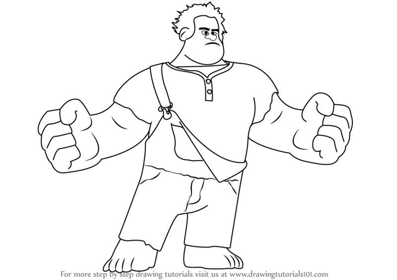 800x566 learn how to draw wreck it ralph - Wreck It Ralph Drawing