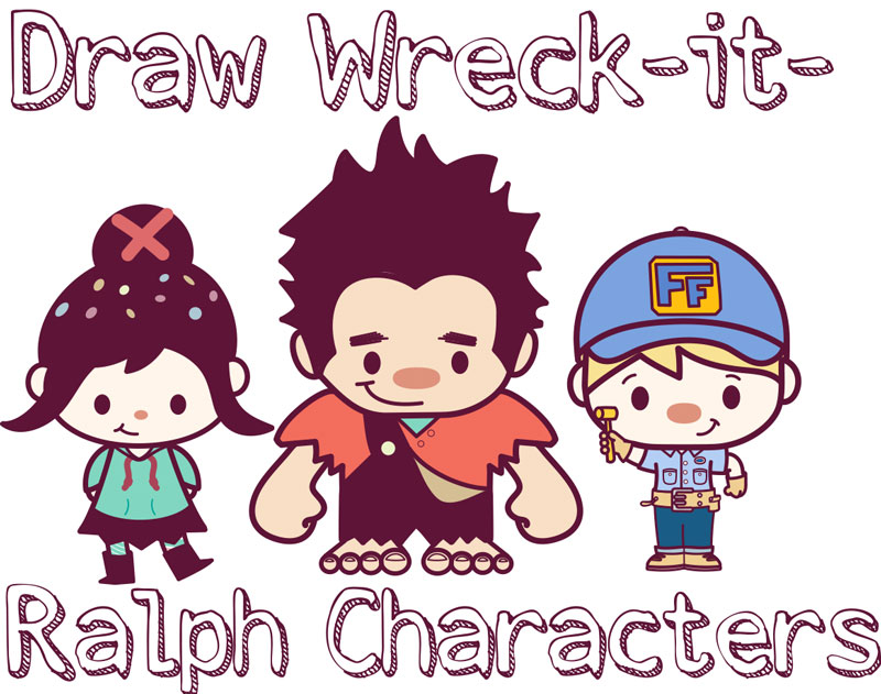 800x631 how to draw super cute chibi wreck it ralph characters for kids - Wreck It Ralph Drawing