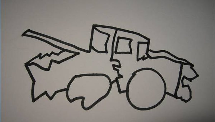 877x500 how to draw a wrecked car our pastimes - Wrecked Car Drawing