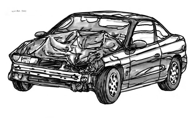 631x383 the quirk museum wrecked car drawing - Wrecked Car Drawing