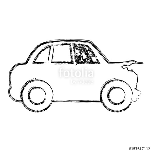 500x500 figure crash car and dangerous automobile accident vector - Wrecked Car Drawing