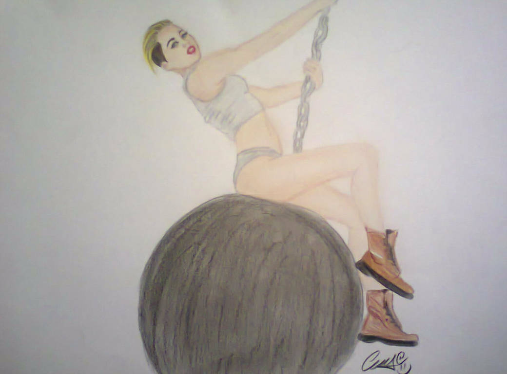 1040x768 Miley Cyrus - Wrecking Ball Drawing