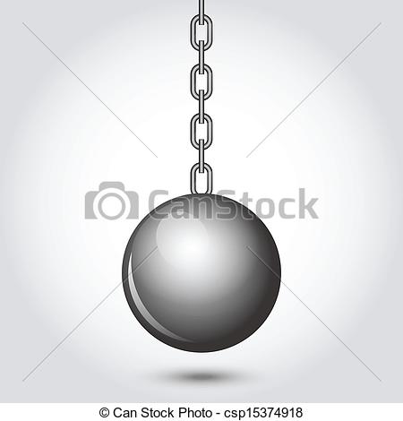 450x470 Vector Illustration Of Wrecking Ball - Wrecking Ball Drawing