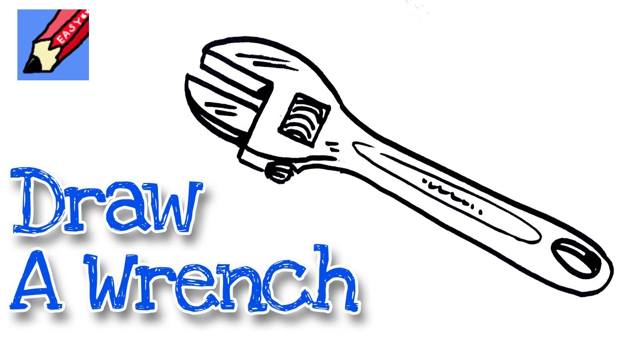 1280x720 how to draw a wrench real easy - Wrench Drawing