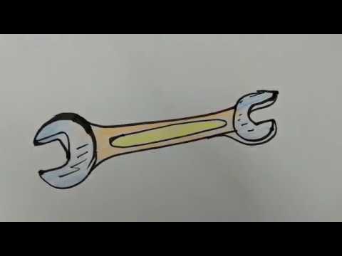 480x360 how to draw a spanner - Wrench Sketch Drawing