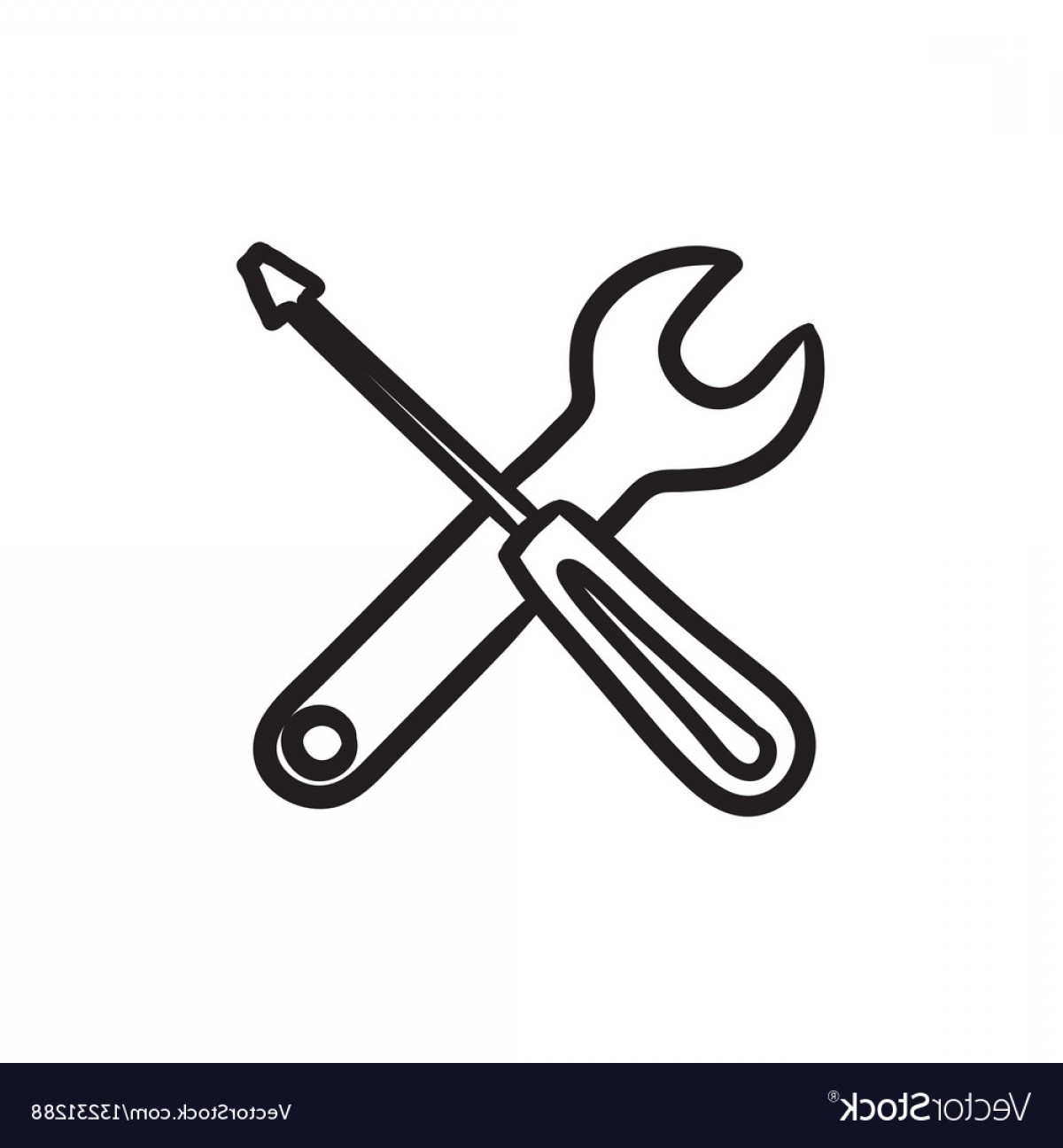 1200x1296 screwdriver and wrench tools sketch icon vector arenawp - Wrench Sketch Drawing