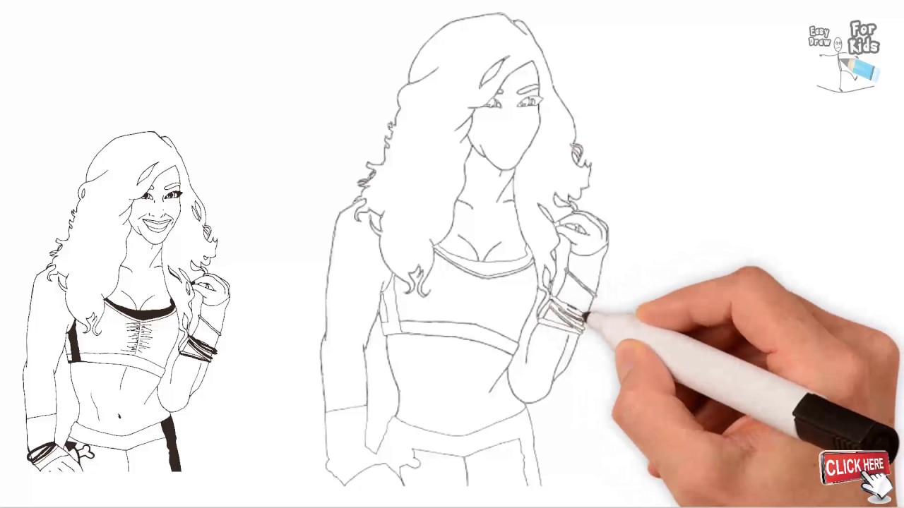 1280x720 nikki bella wrestling drawing - Wrestling Drawing Images