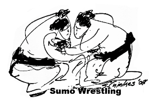 600x422 sumo wrestling drawing - Wrestling Drawing Images
