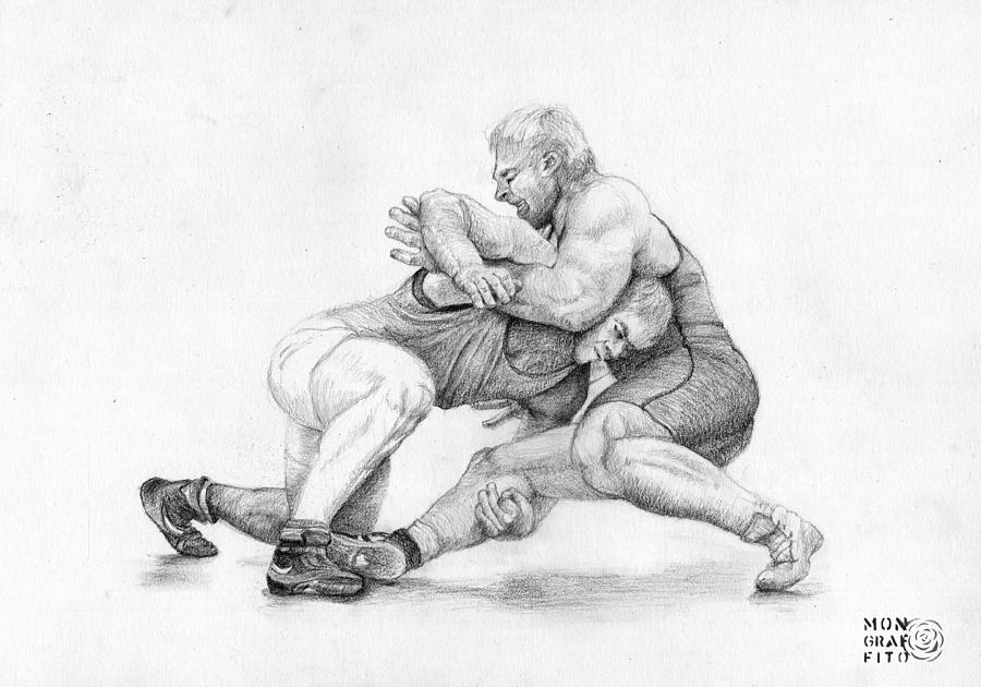 900x630 wrestlers drawing - Wrestling Drawing Images