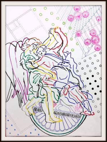 375x498 wrestling drawings for sale saatchi art - Wrestling Drawings