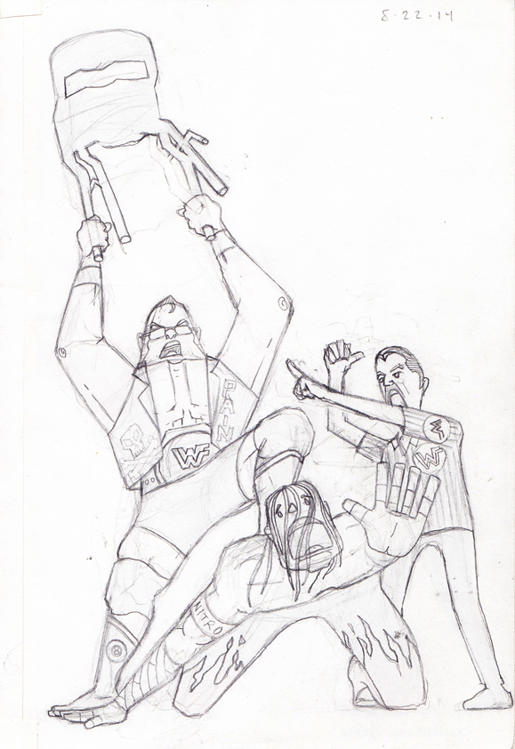 579x842 Ballpoint Pen Drawings Jason Pearlman - Wrestling Drawings