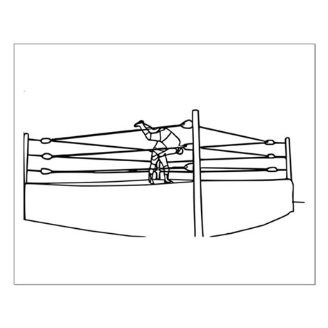 460x460 Pro Wrestling Posters - Wrestling Ring Drawing
