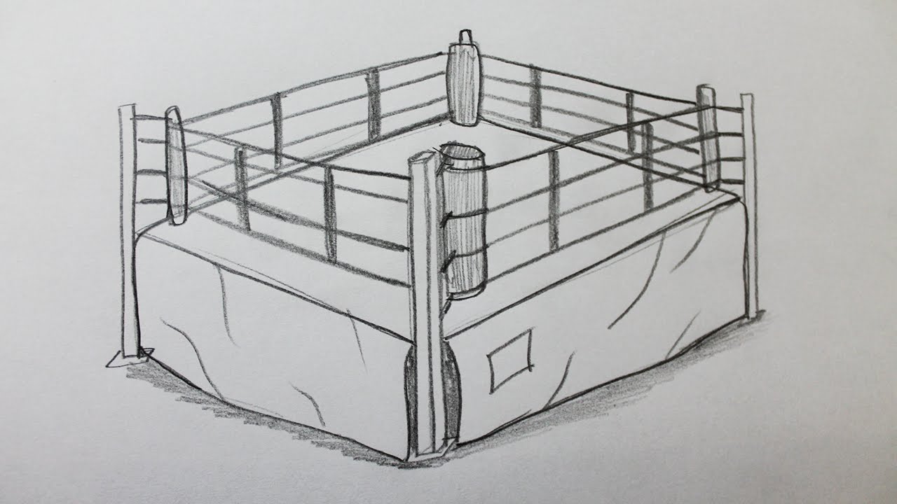 Wrestling Ring Drawing at PaintingValley.com | Explore collection of ...