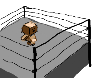 300x250 Lonely Robot In Wrestling Ring Drawing - Wrestling Ring Drawing