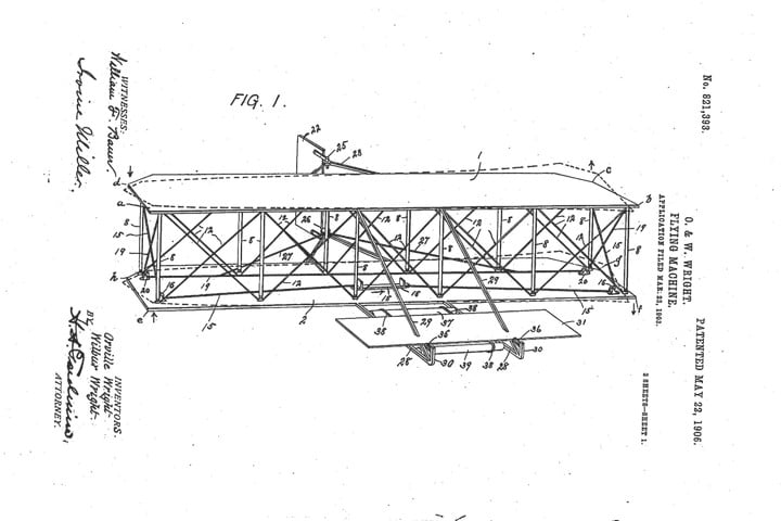 720x480 Wright Brothers 'flying Machine' Patent Has Been Found - Wright Brothers Drawing