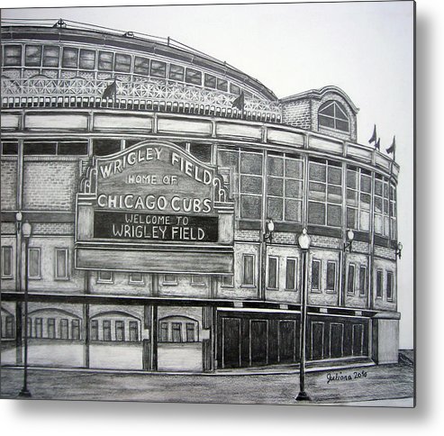 493x484 wrigley field metal print - Wrigley Field Drawing