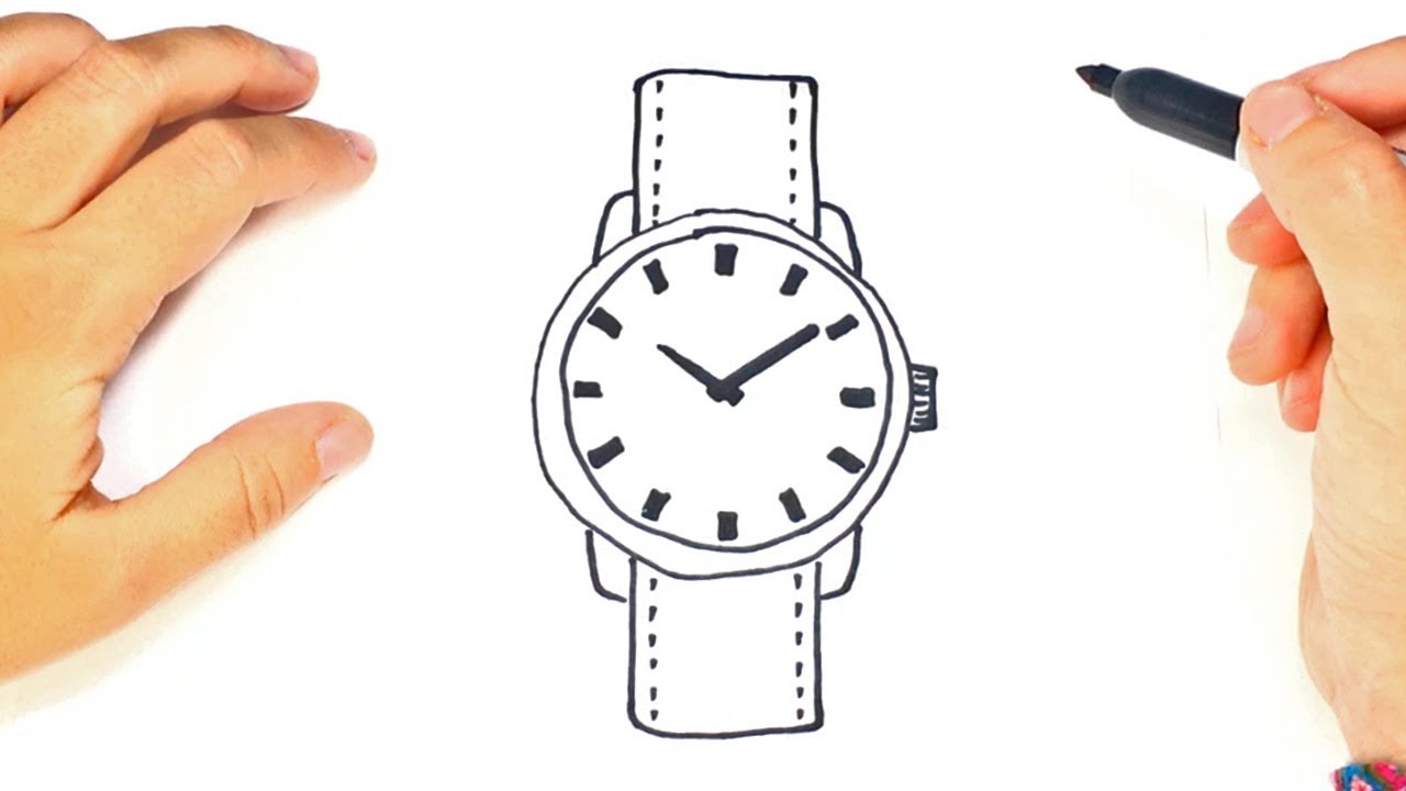1280x720 how to draw a wristwatch step - Wrist Watch Drawing