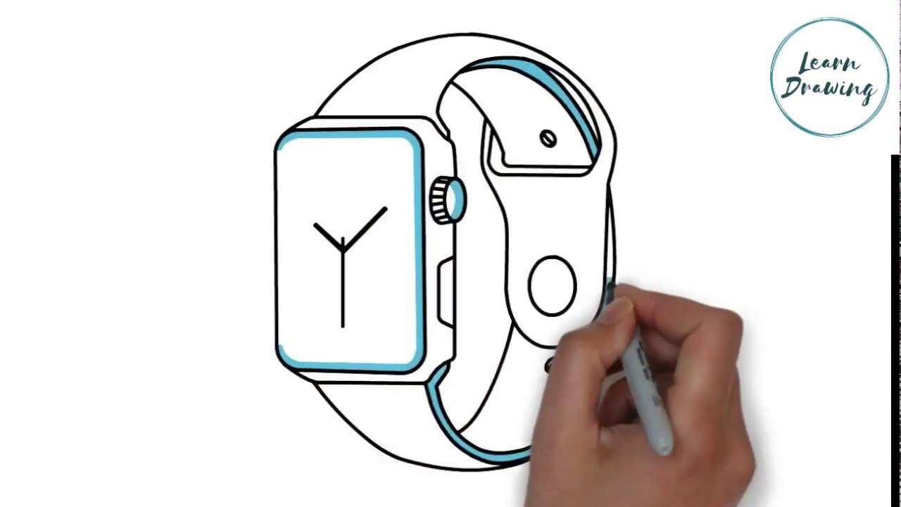1280x720 how to draw a wristwatch step - Wrist Watch Drawing