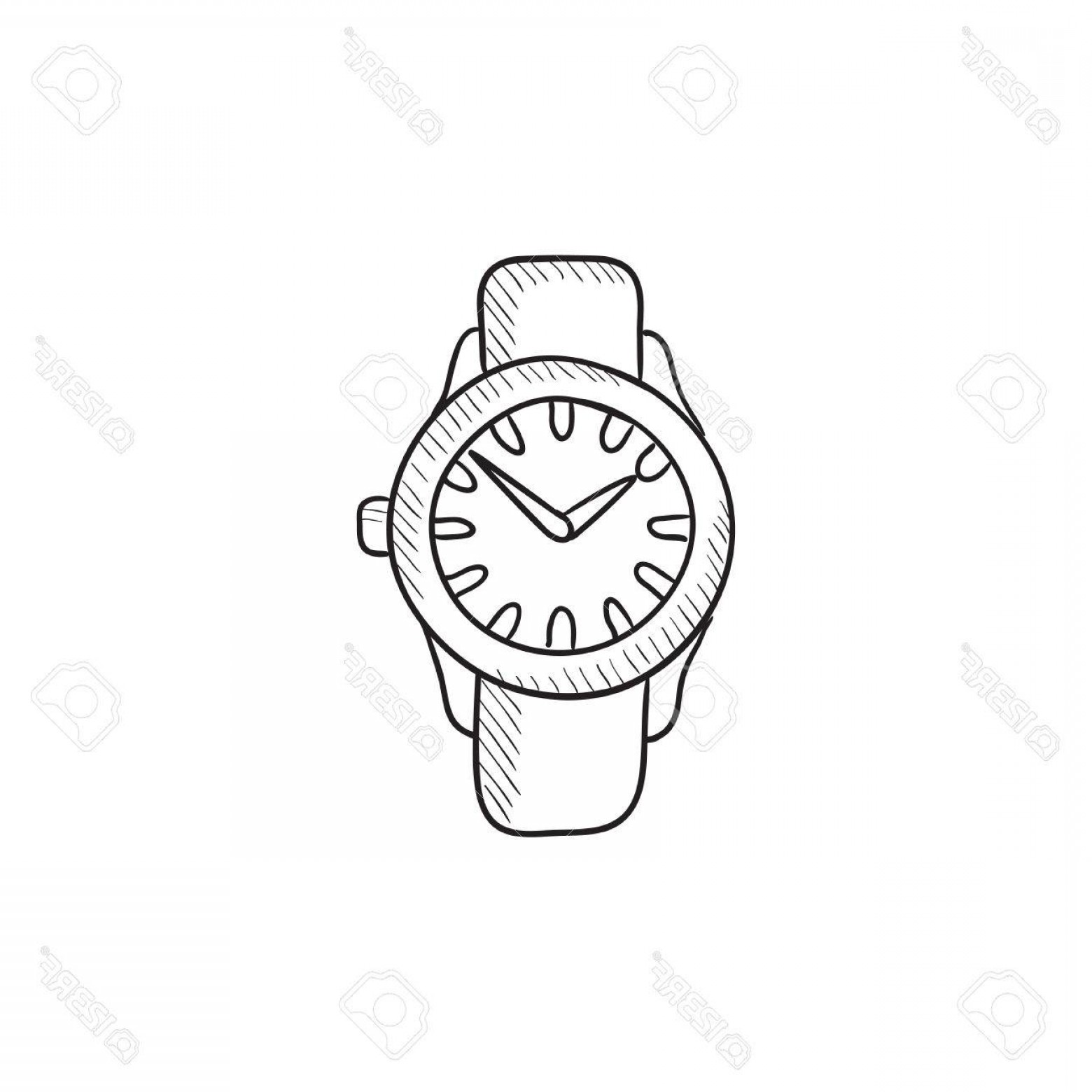 1560x1560 photostock vector wrist watch sketch icon for web mobile - Wrist Watch Drawing