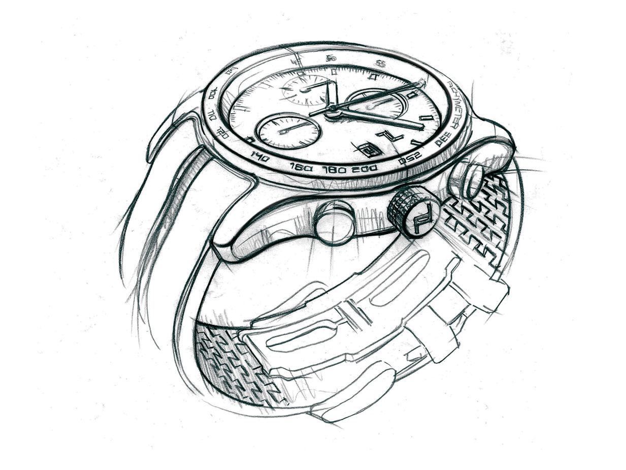 1233x925 porsche design launches timepieces division carampsketch - Wrist Watch Drawing
