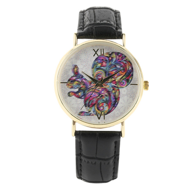 640x640 trendy ladies wrist watch squirrel colorized drawing women quartz - Wrist Watch Drawing