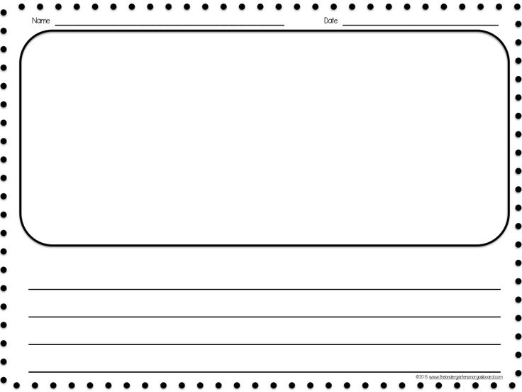 Writing And Drawing Template For Kindergarten at