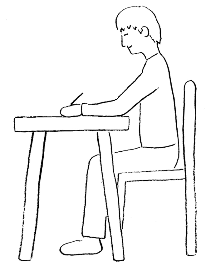 676x868 posture while drawing or writing - Writing Drawing
