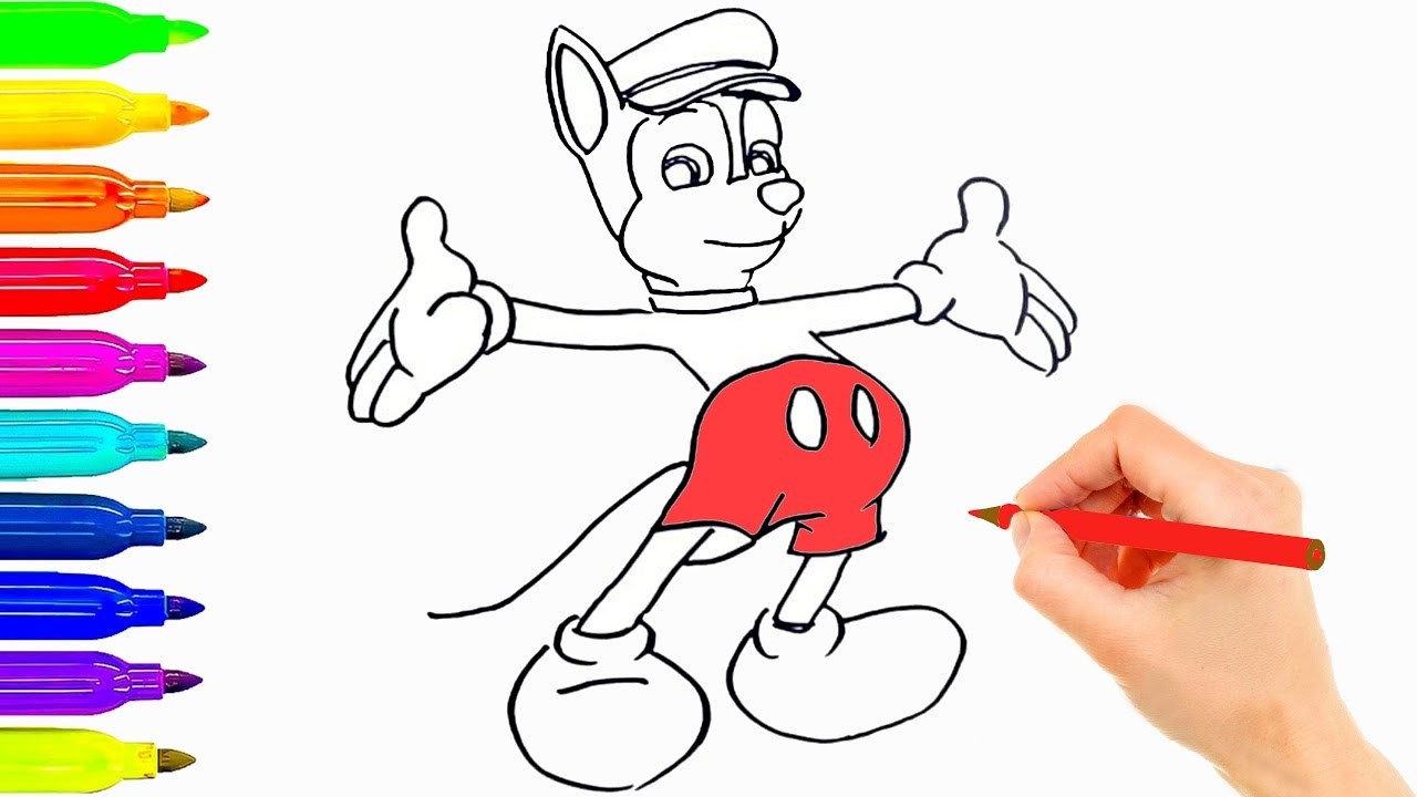 1280x720 Wrong Heads Drawing Coloring Paw Patrol Mickey Mouse, Disney - Wrong Drawing