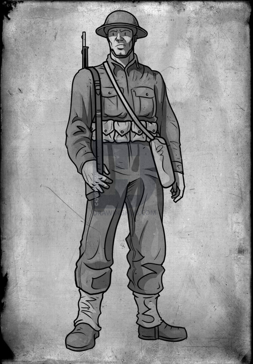 WW1 Russian Soldier Drawing