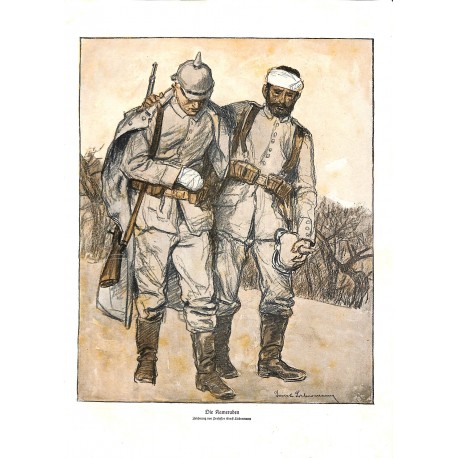 458x458 wwi print german soldiers drawing - Ww1 Soldier Drawing