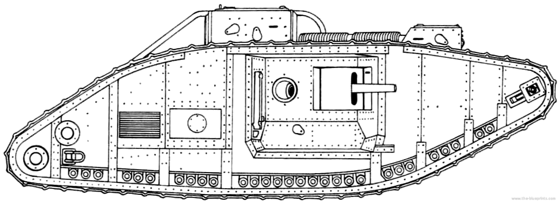 Mark Tank Drawing - Ww1 Tank Drawing. 
