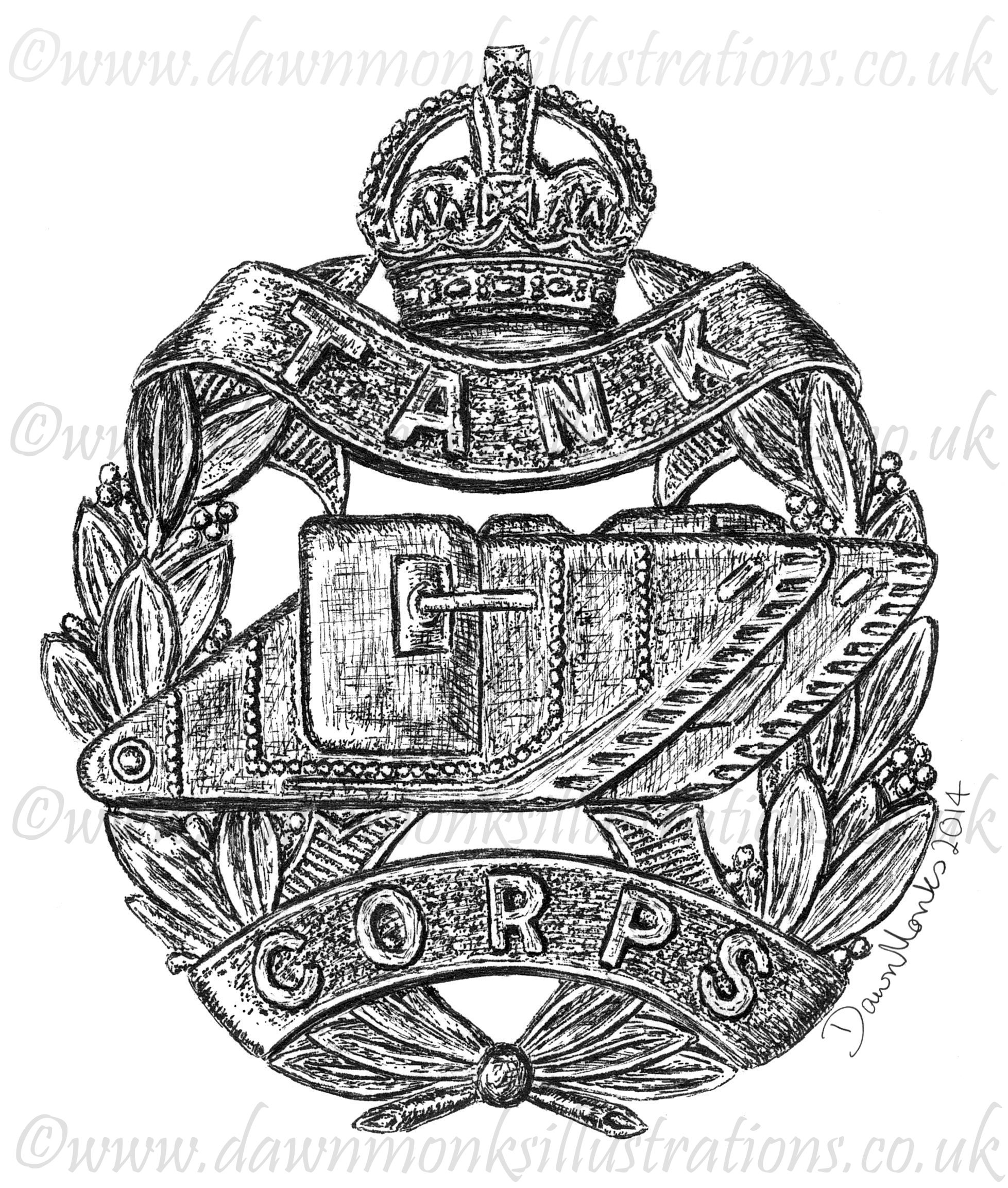 1957x2307 Tank Corps - Ww1 Tank Drawing