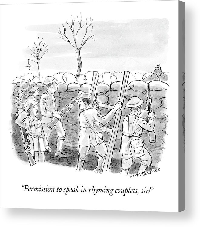 660x750 world war i soldiers fire from behind trenches acrylic print - Ww1 Trench Drawing