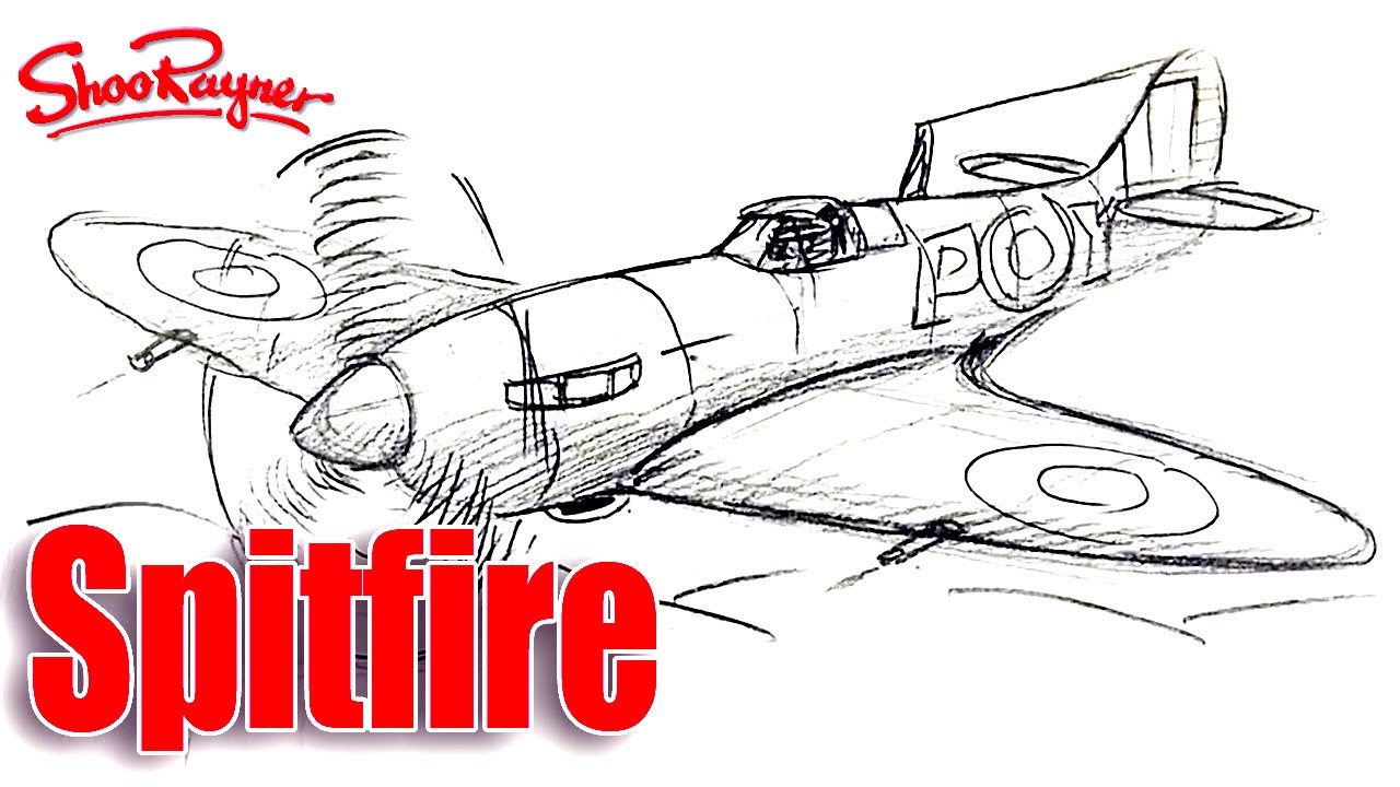 1280x720 How To Draw A Spitfire - Ww2 Airplane Drawing