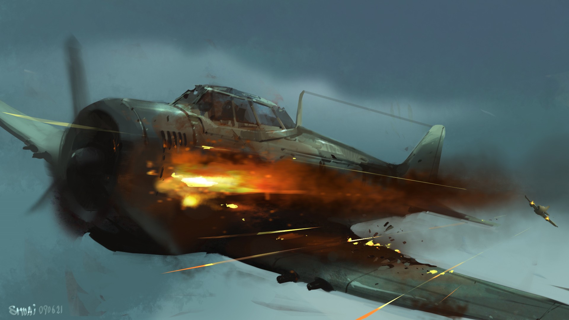1920x1080 Wallpaper Screensavers - Ww2 Airplane Drawing