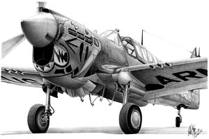 300x200 Wwii Aircraft Drawings Fine Art America - Ww2 Airplane Drawing