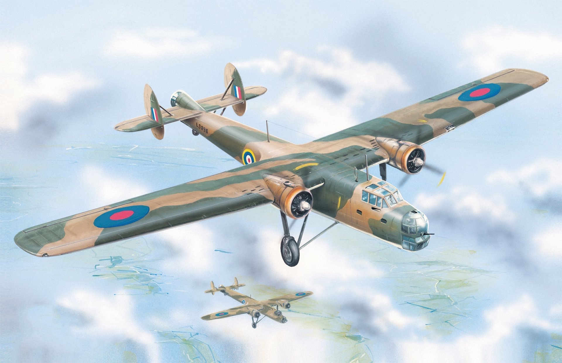 1920x1241 Bristol Bombay Mk I British Bomber Art War Painting Drawing - Ww2 Plane Drawing