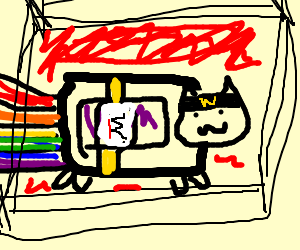 300x250 nyan cat with a wwe belt and and headband drawing - Wwe Belt Drawing