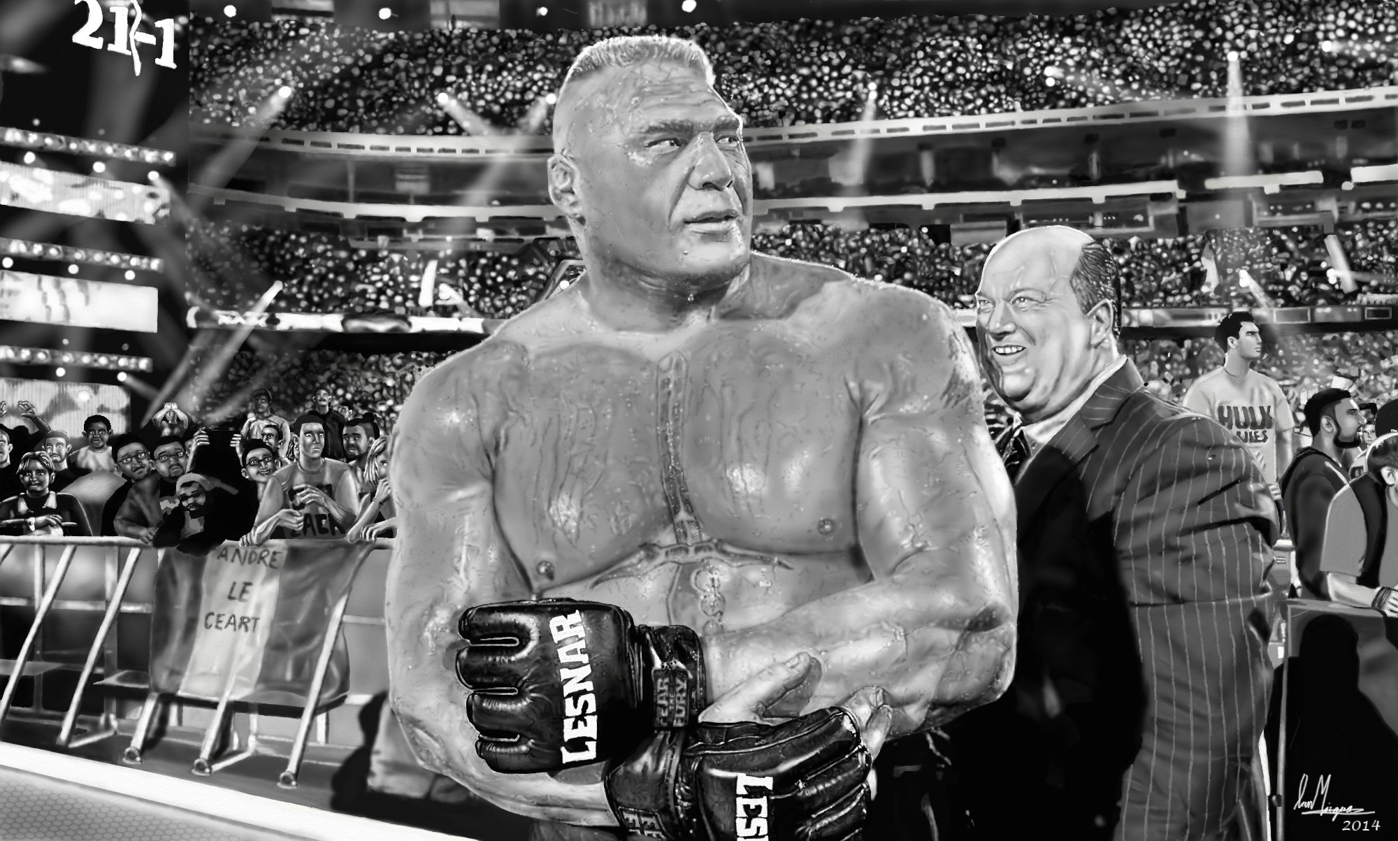 2000x1203 wwe brock lesnar painting - Wwe Brock Lesnar Drawing