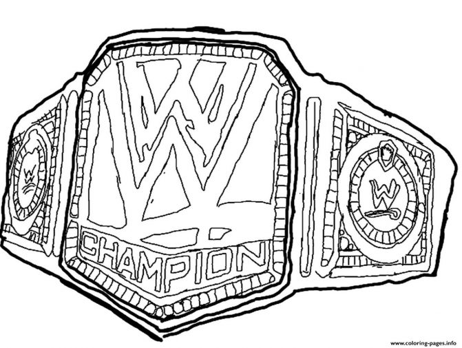 671x505 Wwe Championship Belt Coloring Pages Color Bros - Wwe Championship Drawing
