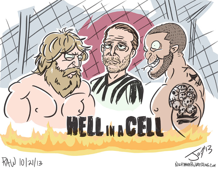 727x563 Hell In A Cell - Wwe Championship Drawing