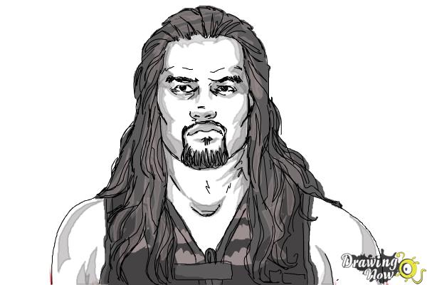 600x400 How To Draw Roman Reigns From Wwe - Wwe Drawing